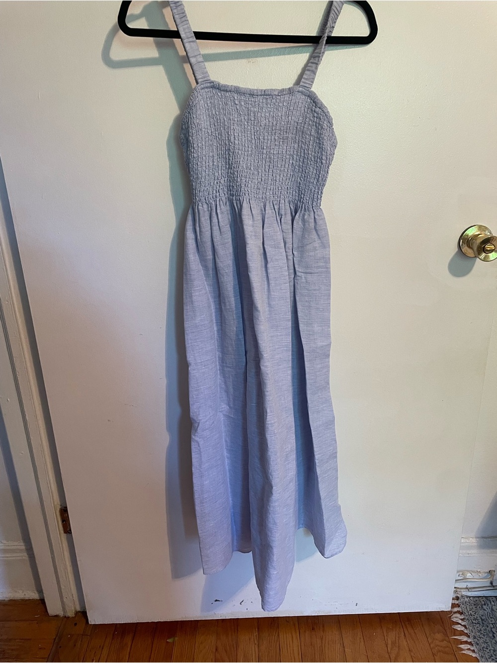 J Crew Light Blue Smocked Maxi Dress SMALL